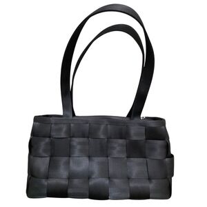 Harveys Seatbelt Bag Black Woven Tote Double Handles Durable Design Size M